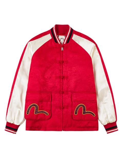 EVISU Allover Jacquard Padded Chinese Jacket - Red
