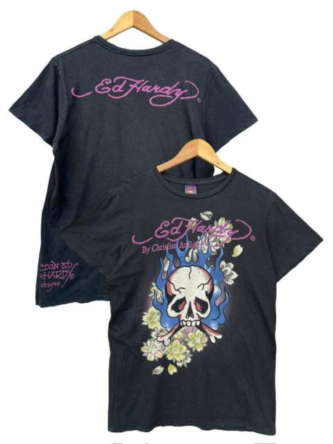 Other Designers Ed Hardy Bones Skull Big Graphic Gothic Punk Tee