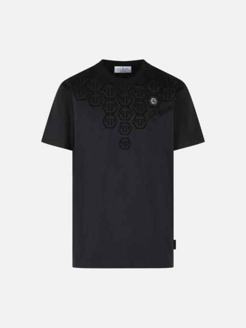 PHILIPP PLEIN BLACK COTTON T-SHIRT