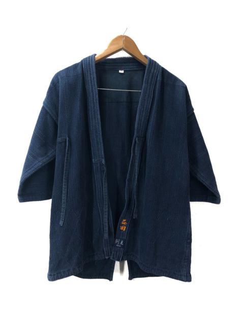 Other Designers Vintage kendo jacket indigo woven cotton drawstring kimono