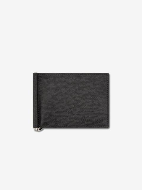 CORNELIANI Black texturised leather wallet