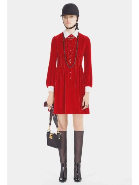 Dior Pre Fall 2017 Red Velour Dress