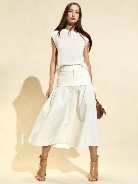 CYNTHIA ROWLEY Downtown Leather Nylon Skirt