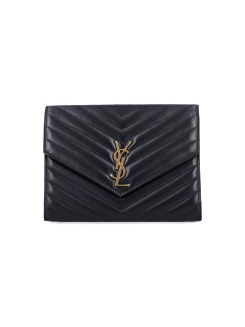 SAINT LAURENT Saint Laurent Cassandre Matelasse Flap Pouch In Quilted Lambskin