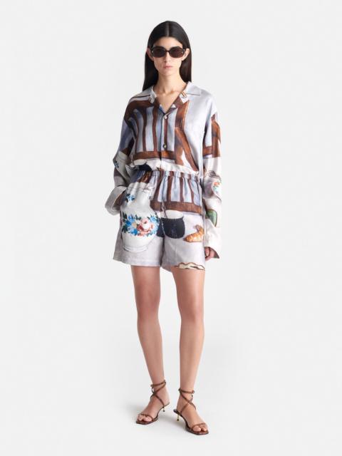 Nanushka Printed Silk Twill Shorts