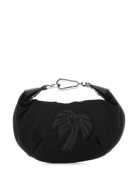 PALM ANGELS Black Fabric Big Palm Handbag