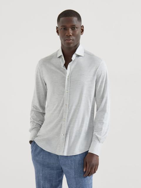 Brunello Cucinelli Silk and cotton jersey shirt with spread collar