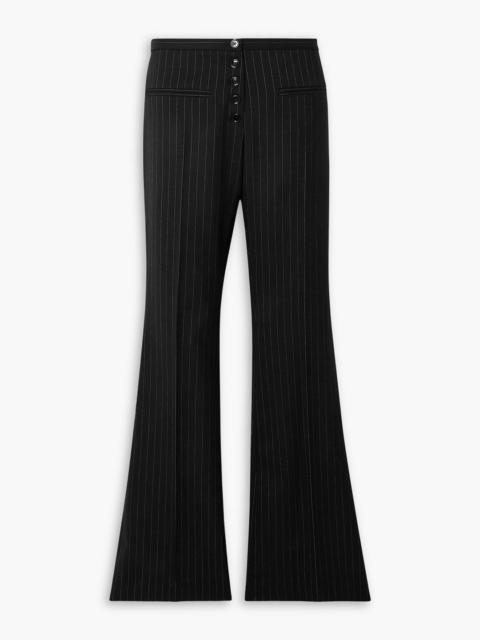 courrèges Pinstriped stretch-wool flared pants