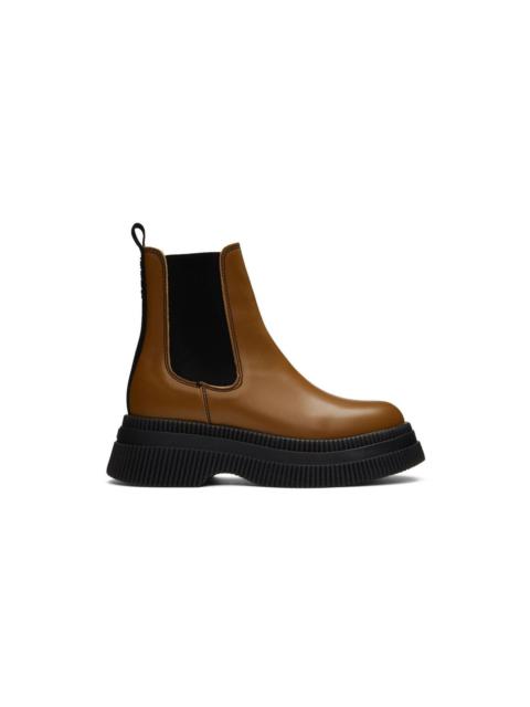 Brown Chunky Chelsea Boots