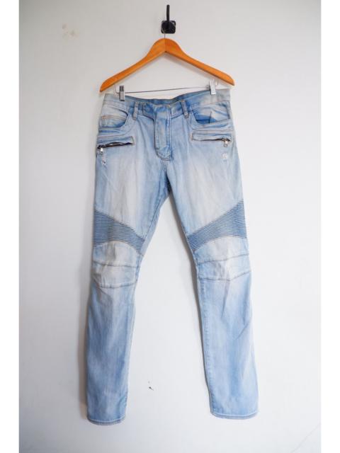 Balmain Balmain Decarnine SS2014 Distressed Biker Jeans