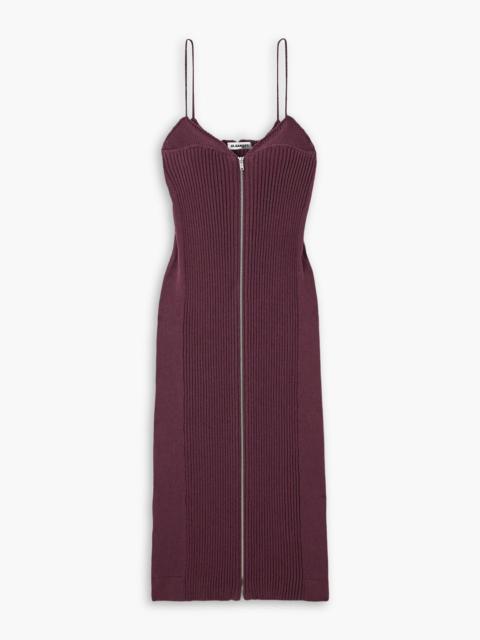 Jil Sander Ribbed cotton midi dress