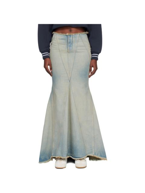Off-White Blue Denim Maxi Skirt