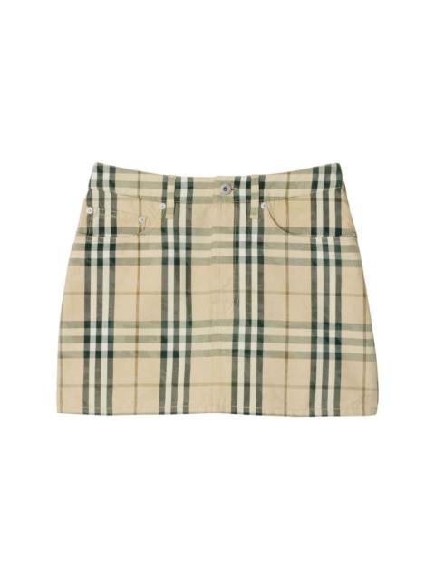 check-pattern mini skirt