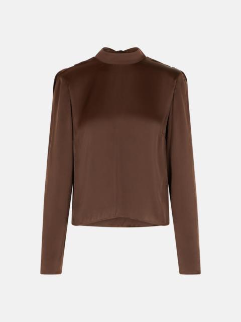 ROTATE 'BOWINA' BROWN POLYESTER BLOUSE