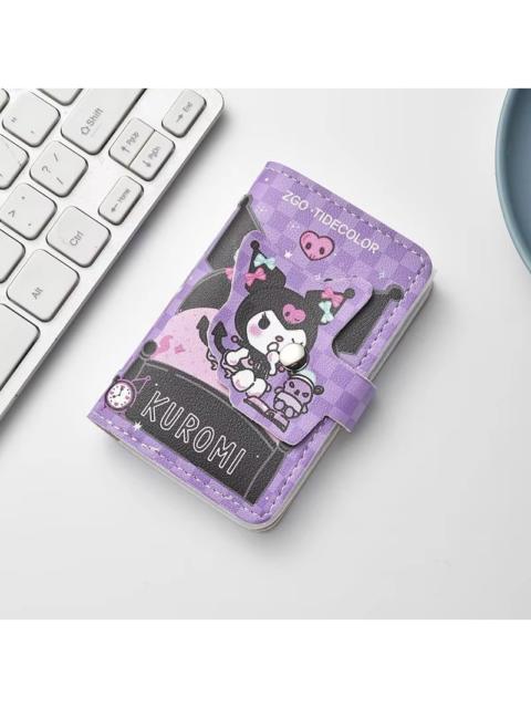Other Designers Sanrio Kuromi Wallets Purple Bifold Card Holder Coins Purse With Keychain