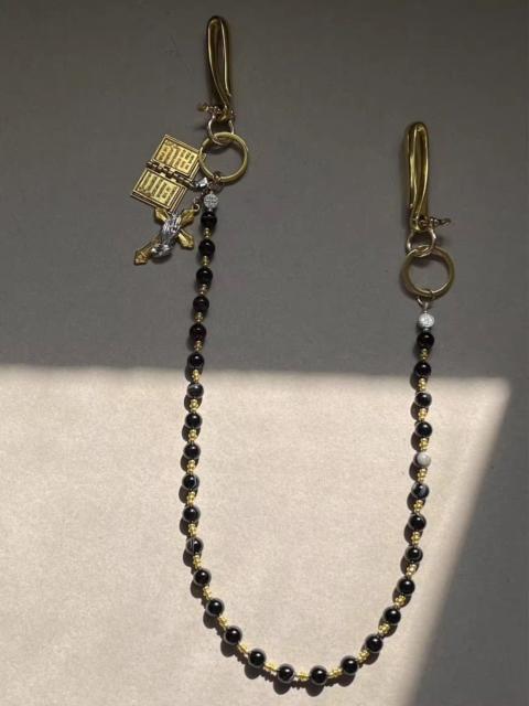 Other Designers Jewelry - Black Beads Cross Pant Chain