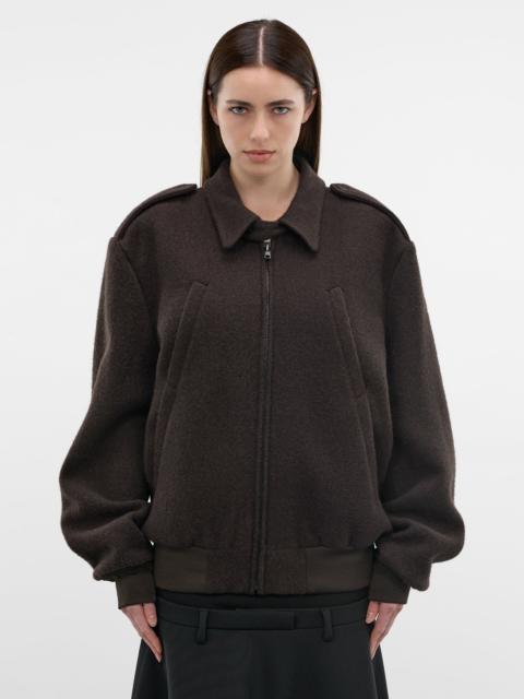 MM6 Maison Margiela Brown Oversized Zip Jacket