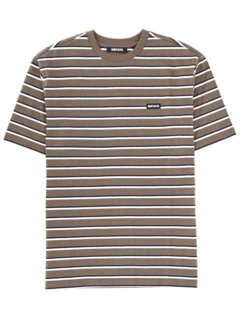 ROTATE STRIPED COTTON T-SHIRT WITH LOGO
