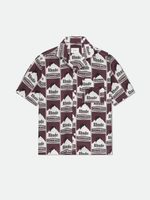 Rhude MOONLIGHT BORDEAUX SILK SHIRT