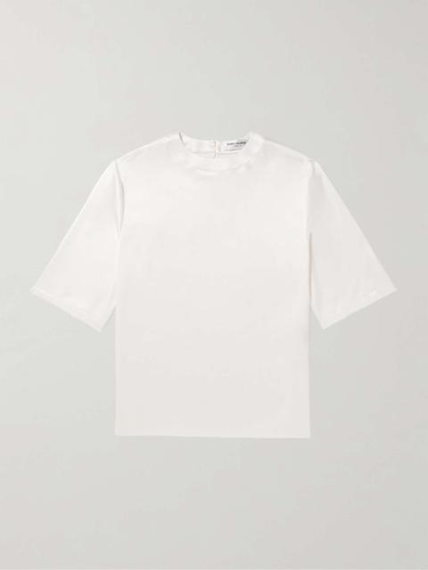 SAINT LAURENT Silk-Satin T-Shirt