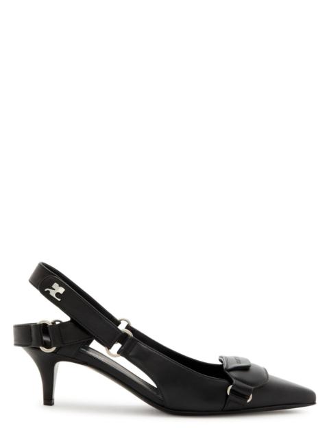 Courrèges Racer 65 Leather Slingback Pumps
