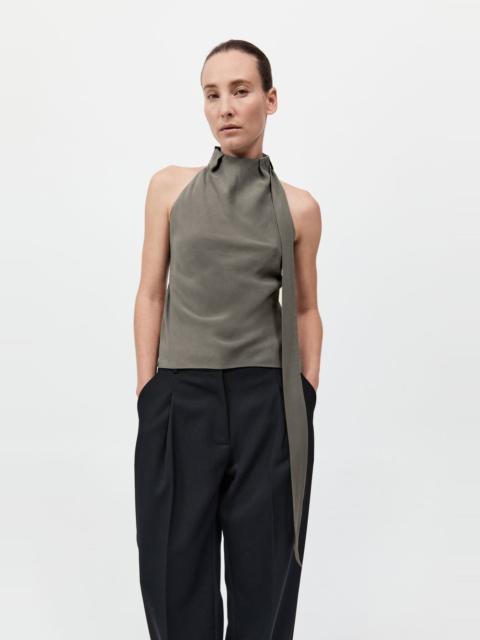 ST. AGNI Silk Scarf Top - Smokey Olive
