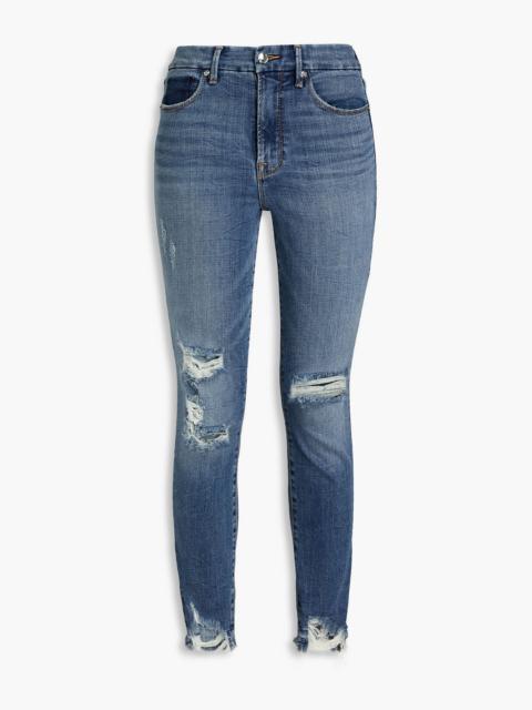 Other Designers Good Waist cropped distressed high-rise skinny jeans