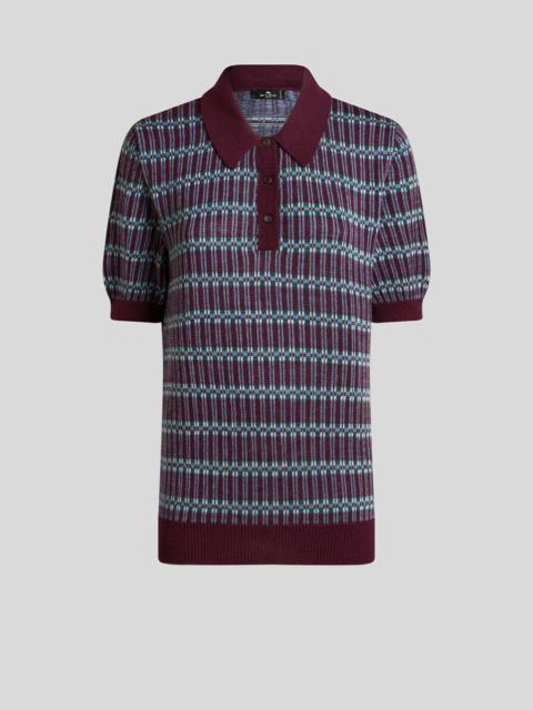 Etro WOOL-BLEND JACQUARD POLO SHIRT