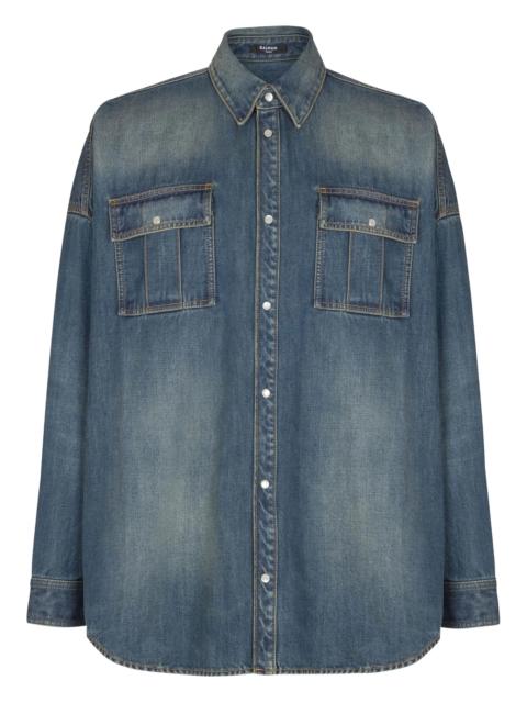 Balmain flap-pockets button-fastening shirt