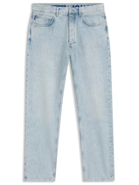 HUGO REGULAR-FIT JEANS IN LIGHT-BLUE DENIM