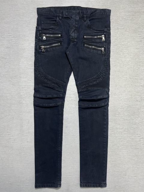 Balmain Balmain - Double Zip Detailed Biker Jeans