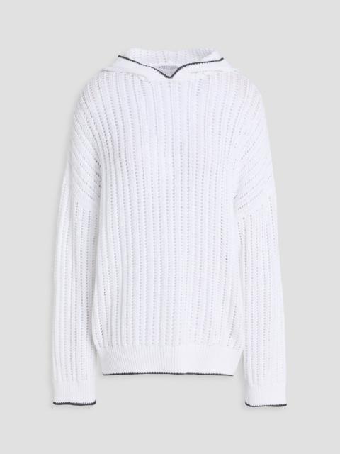 Brunello Cucinelli Open-knit cotton hoodie