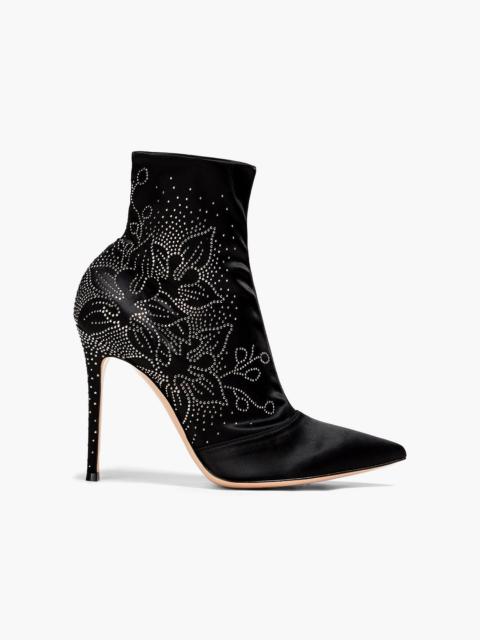 Gianvito Rossi Embellished stretch-satin sock boots