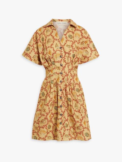 Other Designers Riya printed cotton-poplin mini shirt dress