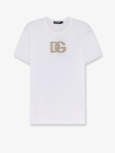 Dolce & Gabbana Dolce & Gabbana Men Cotton T-Shirt With Patch Logo On The Front