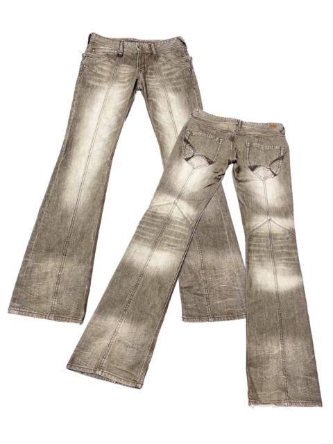 Other Designers 🔥NICOLE CLUB Distressed Brown Stretch Denim Flare Jeans