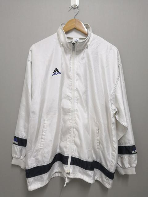 adidas Vintage 90s Adidas 4 Logo Embroidery White Zipper Jacket