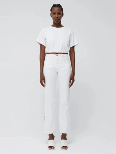 SIMKHAI Jojo Short Sleeve Cropped T-Shirt White