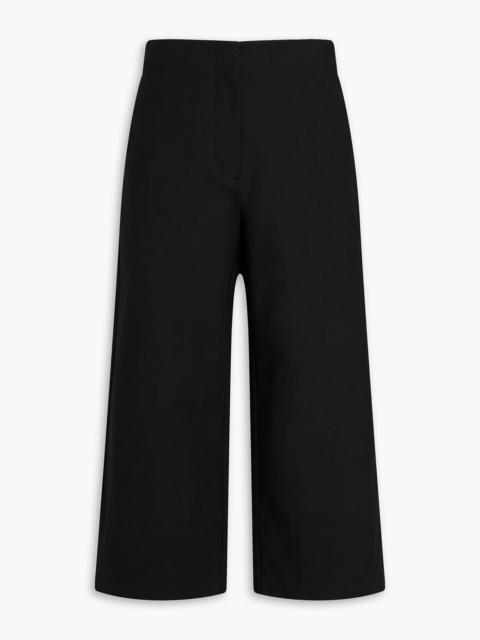 GANNI Cropped cotton wide-leg pants