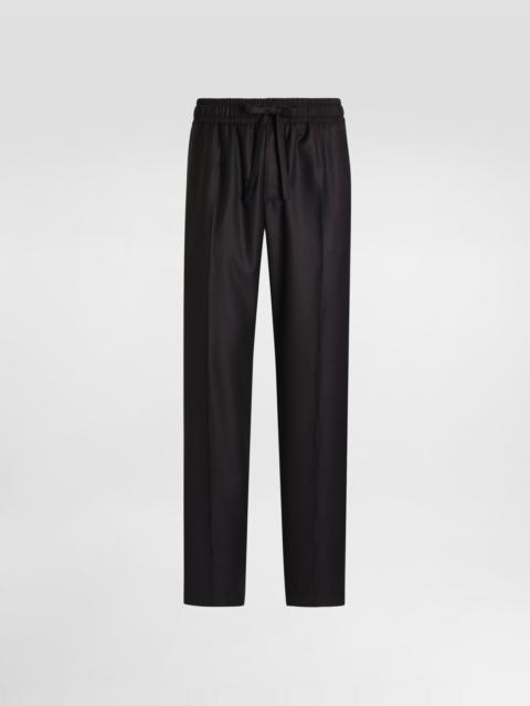Dolce & Gabbana Bird's eye wool jogging trousers