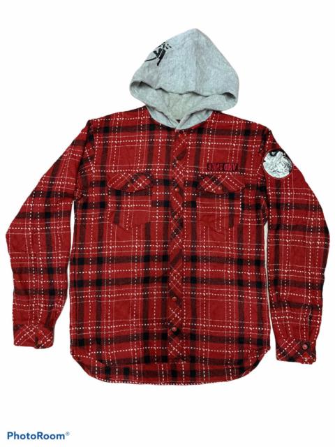 Other Designers Rare - Andsuns Anarchy And Peace Snap Button flannel hoodie