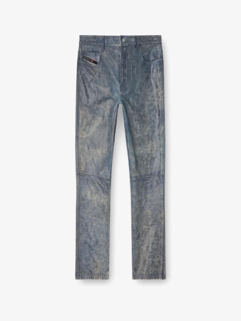 Diesel Diesel P-Vyll-Qmbw Leather Trousers Blue
