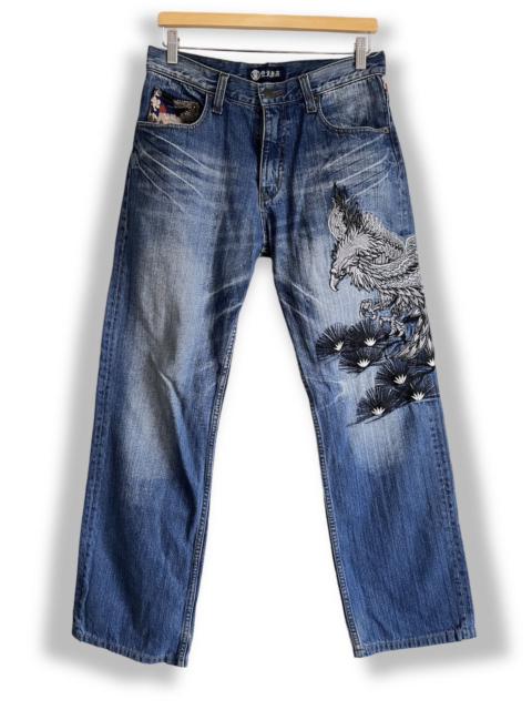 Other Designers Japanese Brand × Vintage - Vintage Karakuri BUDEN Pheonix Embroidered Denim Japan Jeans