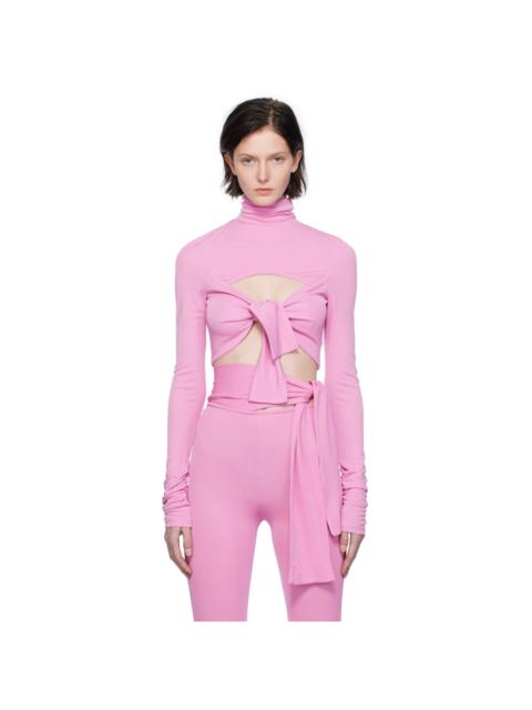 MSGM Pink Bow Turtleneck