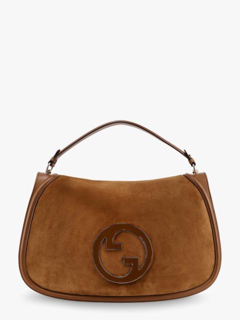 Gucci Women Blondie Leather Handbag With Maxi Logo