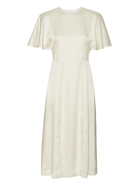 ROTATE satin slit midi dress