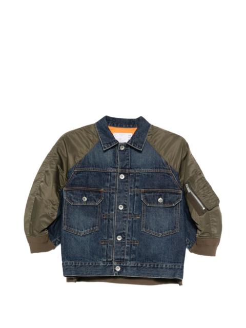 sacai buttoned flap-pockets denim jacket