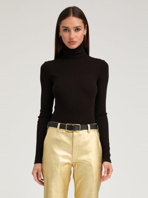 SPRWMN BLACK RIB LONG SLEEVE TURTLENECK