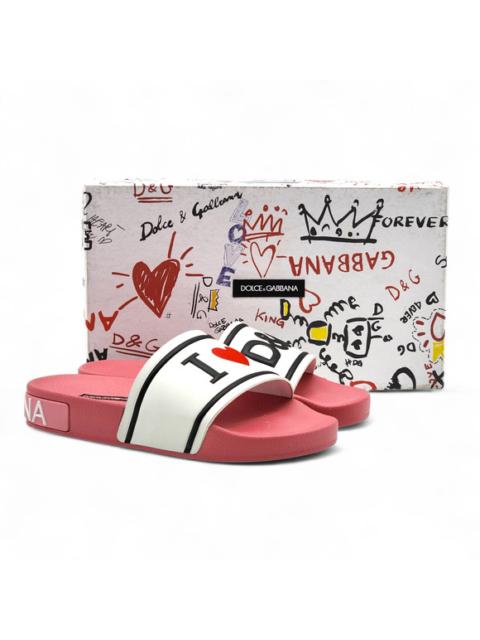 Dolce & Gabbana Dolce & Gabbana Logo Saint Barth Rubber Pool Slides Pink EU 36 US 6 - NWB $320