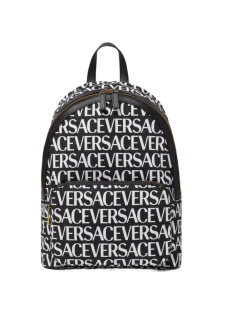 VERSACE Versace Men's Allover Logo Canvas Backpack
